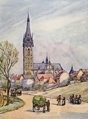 The Rhine: Wesel (colour litho)