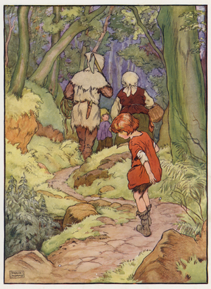 Illustration for The Story of Hansel and Gretel (colour litho)