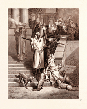 The Parable of the Rich Man and the Beggar Lazarus, 19th century (engraving)