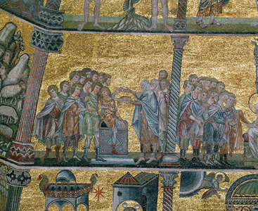 Joseph in Egypt: the brothers sell Joseph (mosaic)