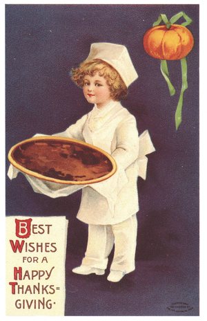 Best Wishes for a Happy Thanksgiving Illustration, 1909 (chromolithograph)