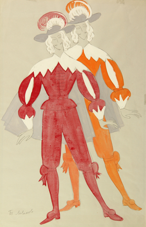 Suitors, 1972 (tempera on paper)