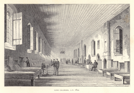 Eton College: Long Chamber, AD 1844 (engraving)