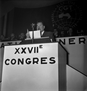 Benoit Frachon at The 27Th Congress of French Trade Union Cgt, October 11, 1948 (b/w photo)