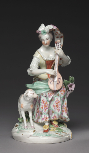 Seated Musician, Derby Porcelain Factory, c.1765 (soft-paste porcelain) 