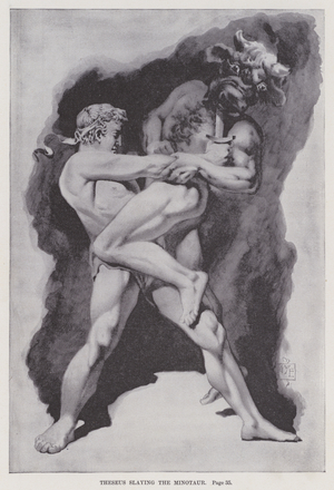 Theseus slaying the Minotaur (litho)