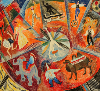 Pompa Circensis - Circus Parade, 1981 (pastel on paper)
