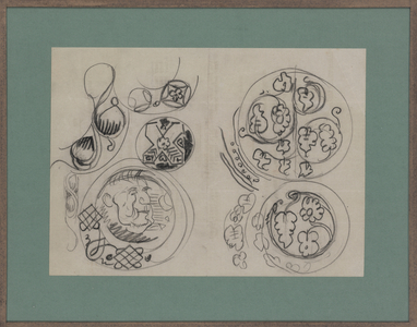 Design for a plate, c.1920 (black chalk on paper)