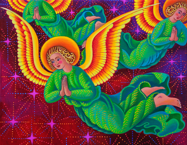 Angels in green, 2018 (oil on canvas)