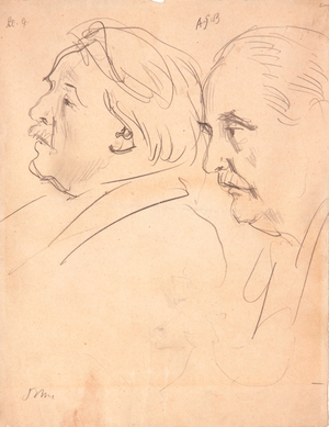 David Lloyd George and Arthur James Balfour (Pencil on paper)