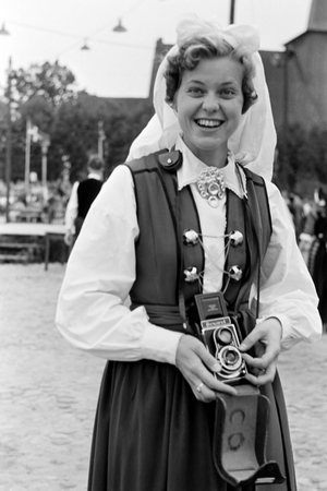 Women in costume at the Volksfest, Schleswig-Holstein, Germany, 1960s