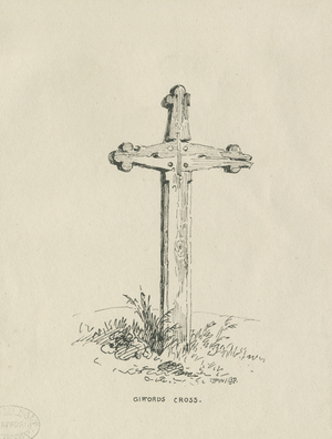 Chillington Hall- 'Giffard's Cross' : pen and ink drawing, 1838 (drawing)