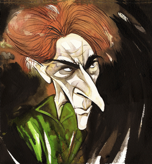 Ernest Thesiger - English actor (1879-1961); caricatured as Doctor Septimus Pretorius from the 1935 movie 'Bride of Frankenstein', directed by James Whale (English actor and director, 1889 - 1957)