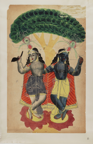 Krishna Balarama (Calarama), c.1875 (watercolour)