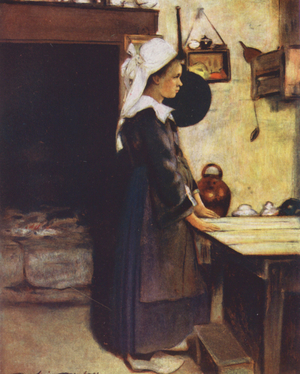 The Little Housewife (colour litho)
