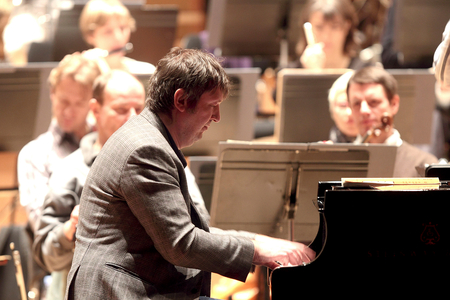 Boris Berezovsk - playing with orchestre de Paris, Salle Pleyel, Paris. February 2011. Russian pianist born in 1969.