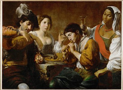 Reunion dans un cabaret - Company in a tavern …