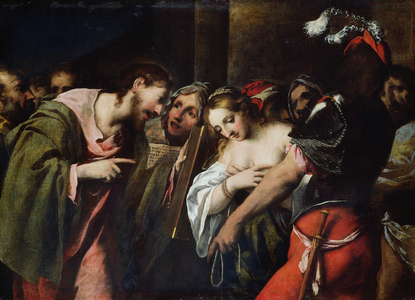 Christ and the Adulteress, 17th century (oil on canvas)