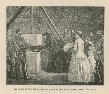 The Queen laying the foundation stone of the Royal Albert Hall (engraving)