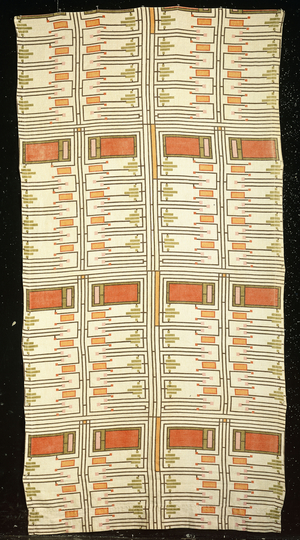 Design No. 105 - a linen panel with geometric pattern, designed by Frank Lloyd Wright for F.Schumacher and C, c.1955 (linen)