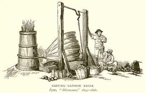 Casting Cannon Balls (engraving)