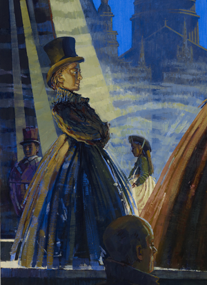 detail Wyndhams Theatre Foyer, Oliver in Rhehearsal, detail, 2009 (oil on panel)