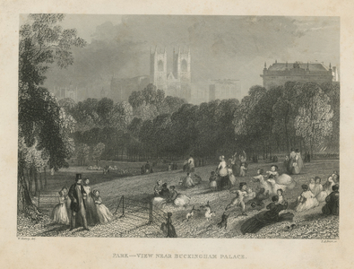 St James's Park, view near Buckingham Palace (engraving)