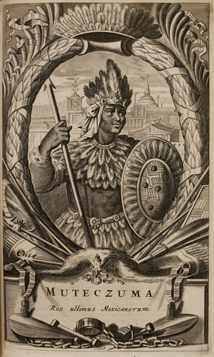 Portrait of Montezuma II (also spelled Moctezuma II). The last Aztec Emperor of Mexico.