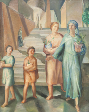 Women at night, 1926 (oil on canvas)