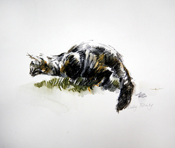 Max Hunting (w/c with bodycolour on paper)
