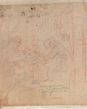 The Last Communion of Saint Francis (chalk on paper)
