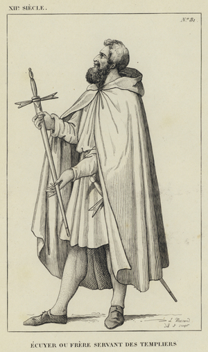 XII Siecle, Ecuyer ou Frere Servant des Templiers (engraving)