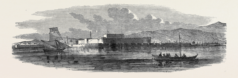 The Dardanelles, Fort of Chanah-Kalesi, from the Middle of the Channel