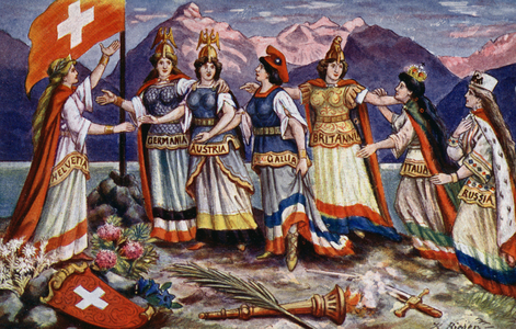 Helvetia and the future accord of the peoples of Europe (lithograph)