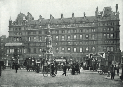 Charing Cross, the Hotel and Railway Station (b/w photo)