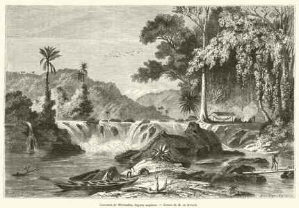 Cataracte de Weinachts, Guyane anglaise (engraving)