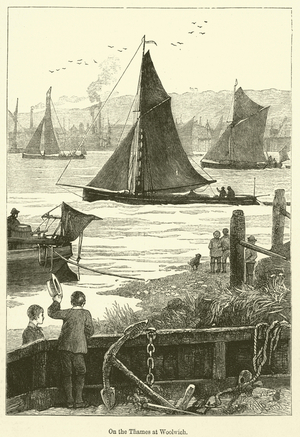 On the Thames at Woolwich (engraving)