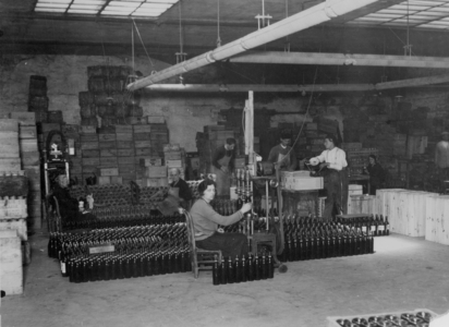 Bottling of Bordeaux wines, c. 1925, France