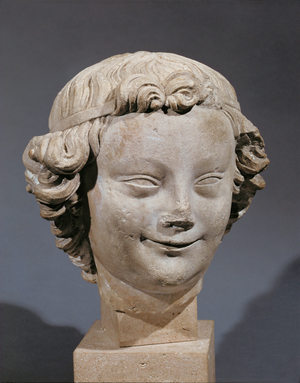 Head of an angel, c.1300 (stone)