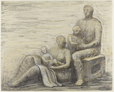 Family Group, 1948 (pen and ink, crayon & wash on paper)