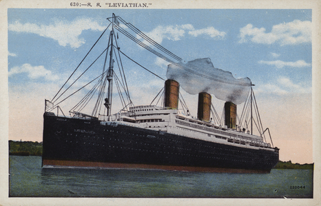 SS Leviathan, German ocean liner seized by the Americans in 1917 (colour photo)