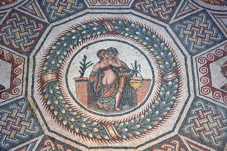 Kissing Lovers, probably Cupid and Psyche, floor in the cubiculum, c.300 AD (mosaic)