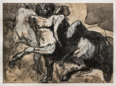 Centaur abducting two women, 1897 (engraving)