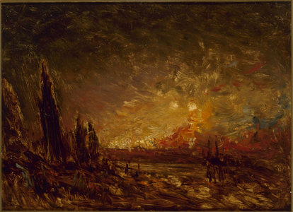 The Fire, 2nd half of the 19th century (oil on cardboard)