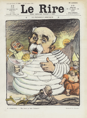 President Bibendum. Illustration for Le Rire (colour litho)