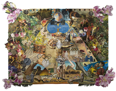 Seven Ancient Wonders of the World, 2012 (collage on paper) 

