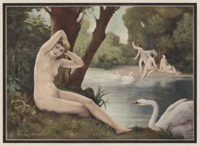 Leda, Spartan princess from Greek mythology (colour litho)