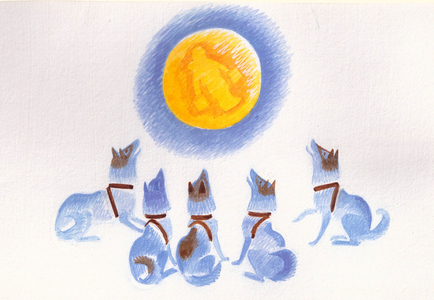 Illustration from 'A Friendly Family's Tales', Dolgan folk tales (gouache on paper)