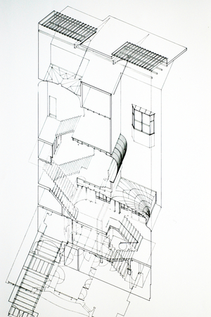 Cut-away axonometric by David Dernie, Hotel Van Eetvelde 2 & 4 Avenue Palmerston, Brussels, 1895-1901 (photo)
