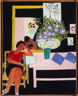 liseuse sur fond noir 1939 (oil on canvas )